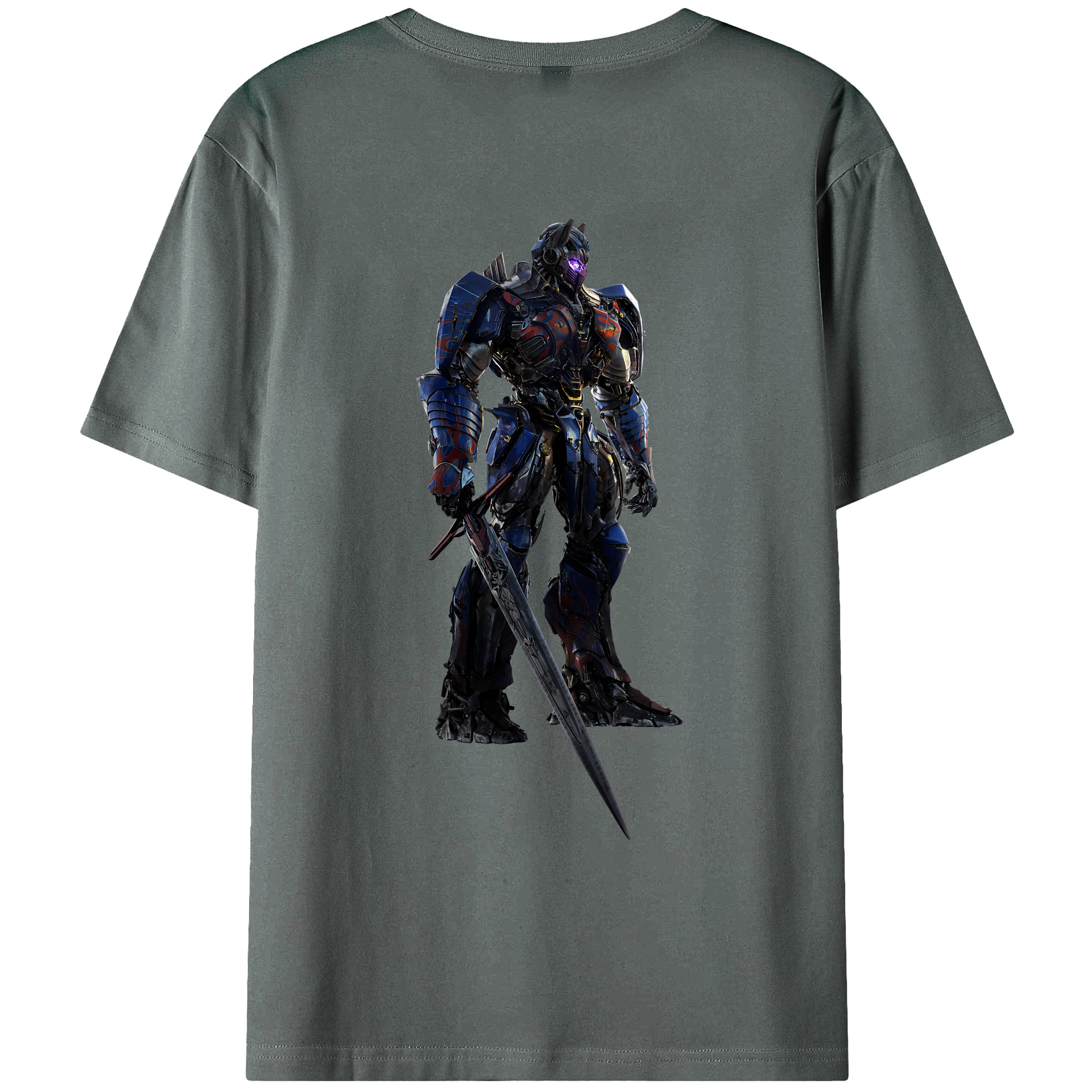 （画像用） Transformers トランスフォーマー 綿100％ メンズ半袖Tシャツ（バックプリント） 通気性